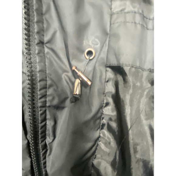 Quilted Hooded Parka Coat Women's Gray Full Zip Pockets Winter covington - Picture 3 of 5